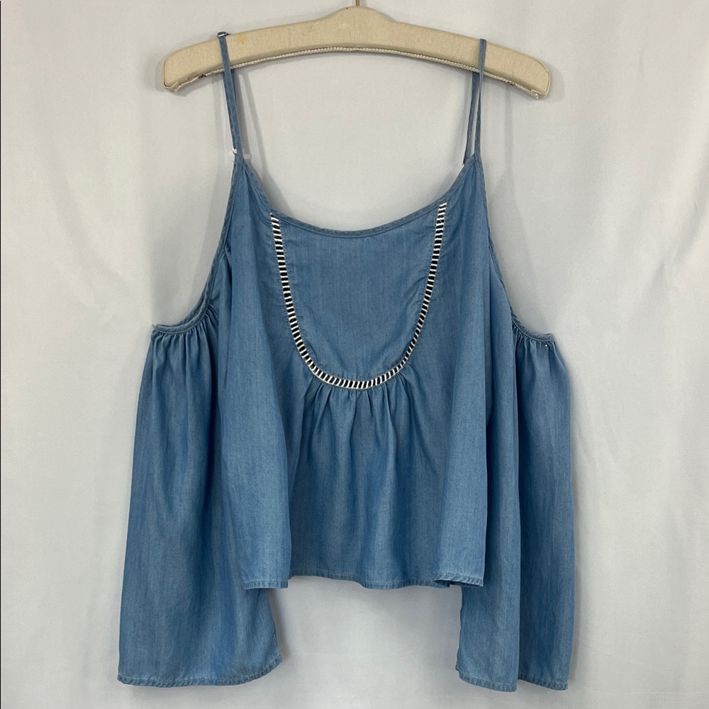 Lovers + Friends 100% Tencel Denim Off the Shoulder Top - Size Small / NWOT